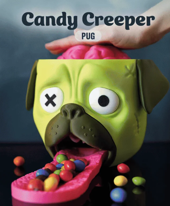 Candy Creeper Pug - 3D Printed Candy Dispenser Toy