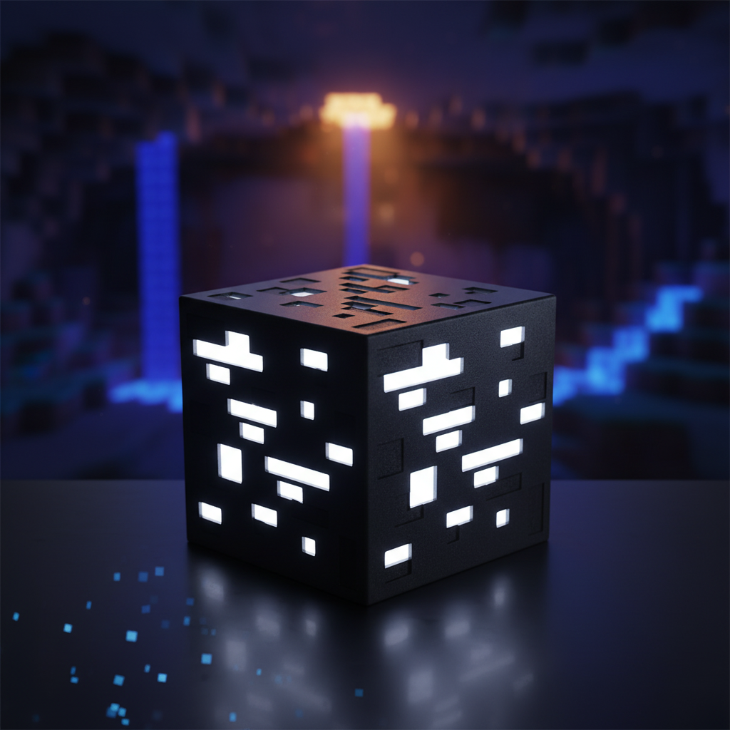 Minecraft Ore Block with Gaming Background